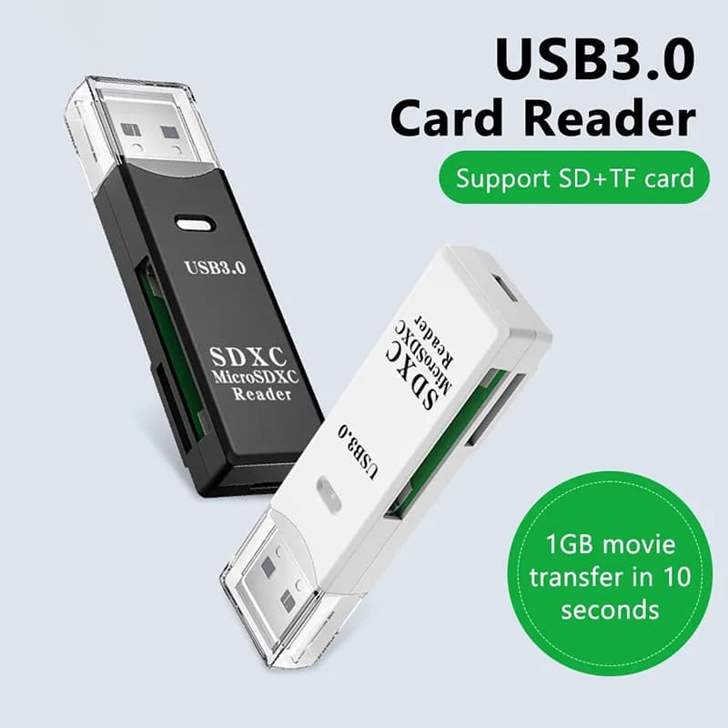 Lettore di schede Micro SD TF 2 in 1 USB 3.0 2.0, trasmissione dati ad alta velocità fino a 5 Gbps, compatibilità multipla per PC, laptop, fotocamere