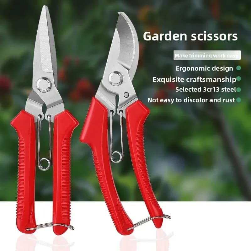 Heavy-Duty Stainless Steel Garden Pruning Shears Multi-Function Fruit Tree Branch Cutter Floral Landscaping Woodworking Tool