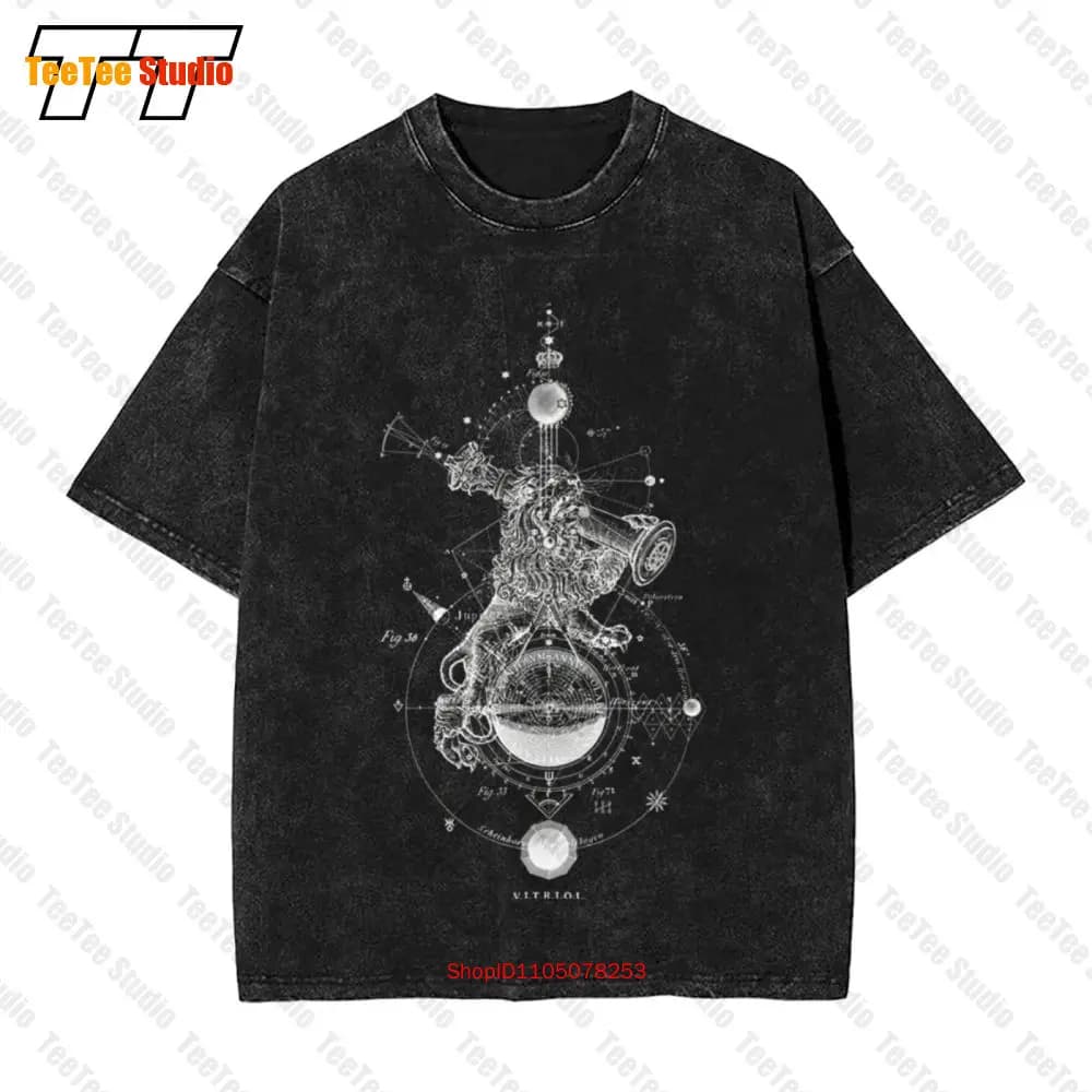 T-shirt oversize vintage Vitriol Sol In Leo con geometria sacra occulta 4IKI