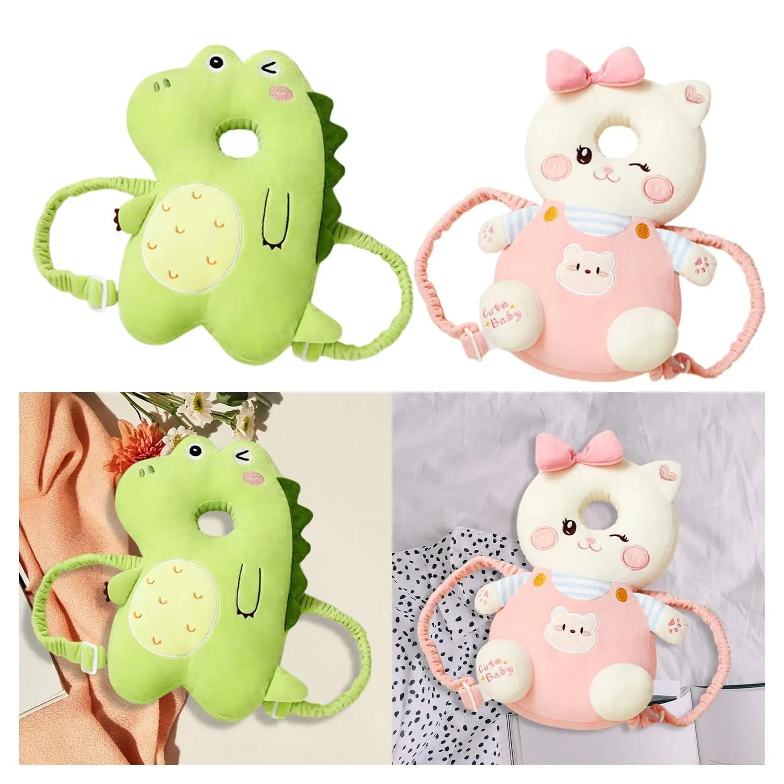 Zaino per bambini regolabile con protezione per la testa, zaino portatile con poggiatesta per bambini che imparano a camminare