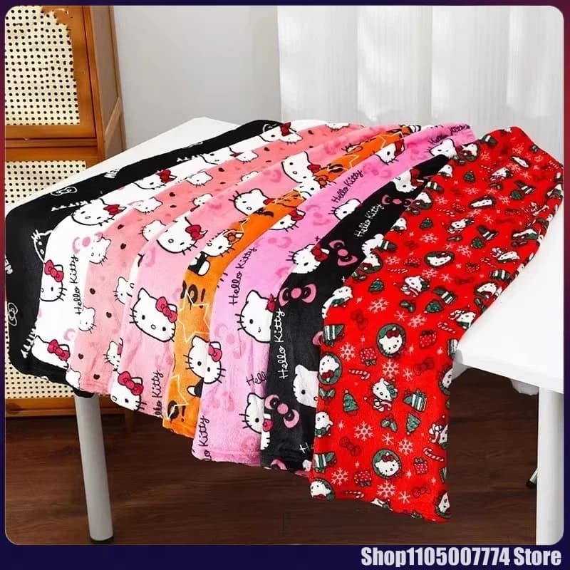 Pantaloni Pigiama in Flanella Kawaii Y2k Hellokitty, Pantaloni Lunghi in Velluto, Abbigliamento Casual da Casa per Donne, Regali