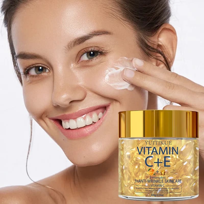 YUITIKUE Anti-wrinkle capsules with Vitamin C + E - 60g Anti-Age treatment in 2 Minutes 3x More Effective for a Lyscia, Tonic and Bright Skin