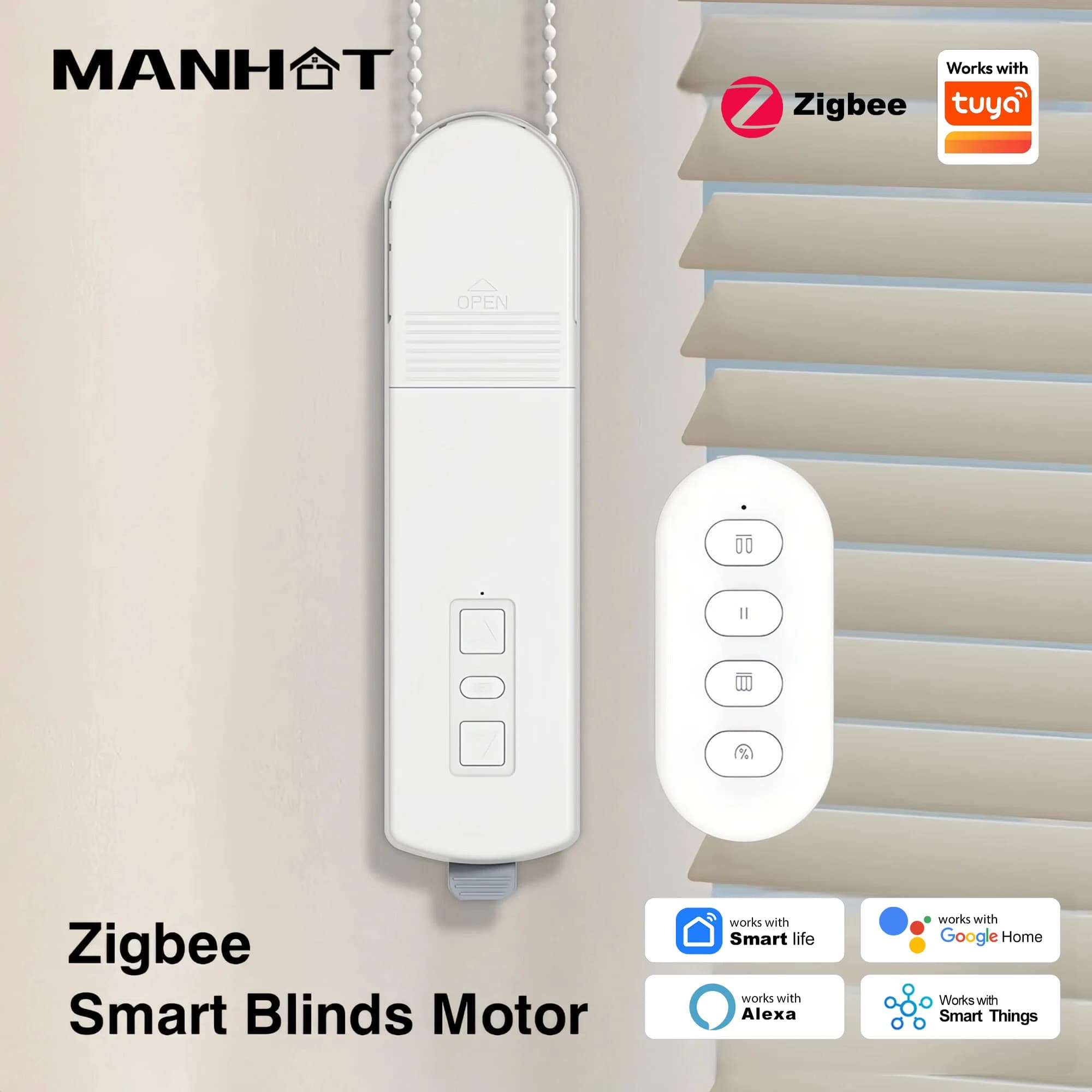 Tuya Zigbee Smart Curtain Motor Roller Shutter Tende Catena fai da te Tonalità motorizzate Guida Controllo vocale per Alexa Google Home