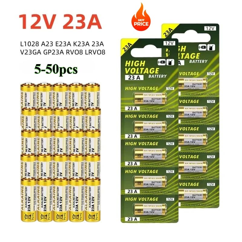 12V 23A Batteria 23GA A23S E23A EL12 MN21 V23GA GP23A LRV08 Per Campanello di Controllo Remoto Giocattolo Elettrico A23 Batteria Alcalina