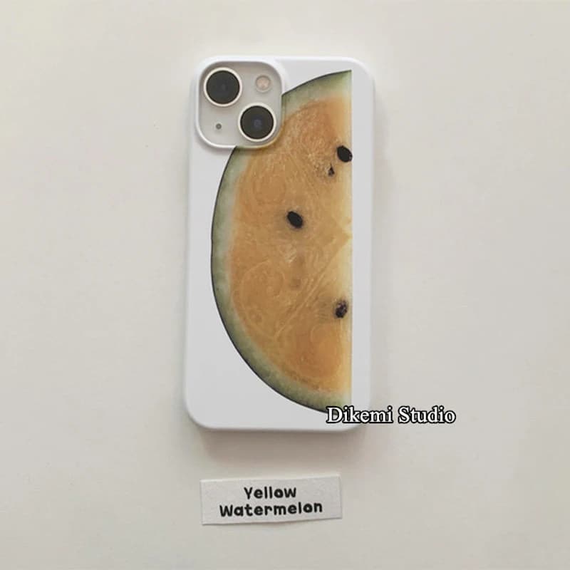 Custodia per telefono in silicone antiurto con design a anguria gialla in stile coreano per iPhone 17 Air 16 Pro Max 15 14 Plus 13 Pro