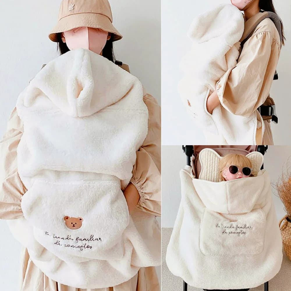 Autunno inverno coperta per passeggino copertura dell'imbracatura Coral Fleece Bear Bunny neonato Swaddle Wrap Infant Toddler flanella trapunta
