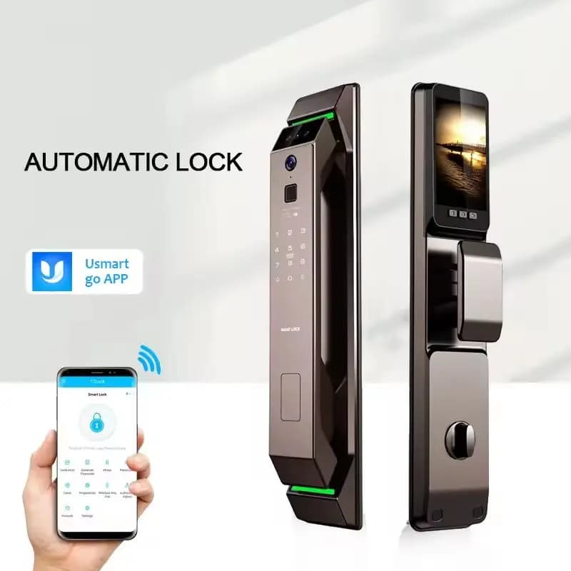 Serratura elettronica automatica intelligente riconoscimento facciale 3D impronta digitale Password senza chiave telecamera Wifi scheda Rfid serratura domestica con tuya