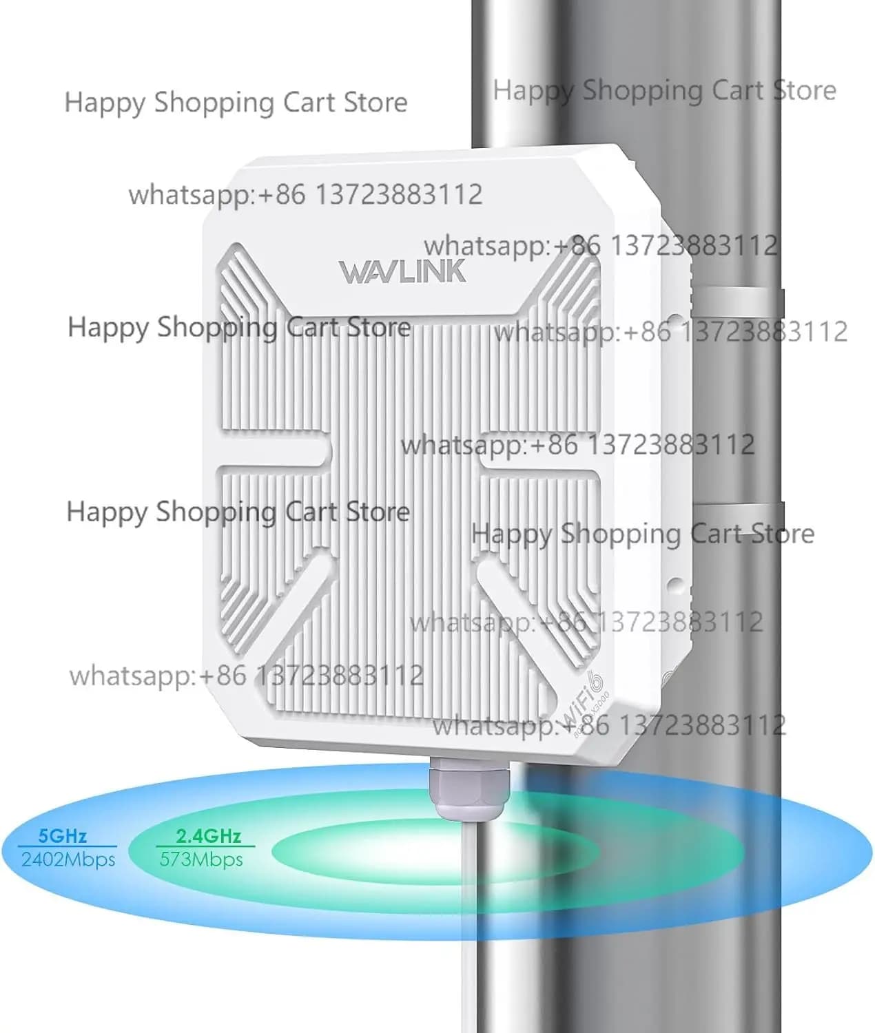 Ripetitore extender WiFi a rete PoE impermeabile AP da punto a punto da 3 km a lungo raggio PTP PTMP Wavlink AX3000 WiFi 6 esterno