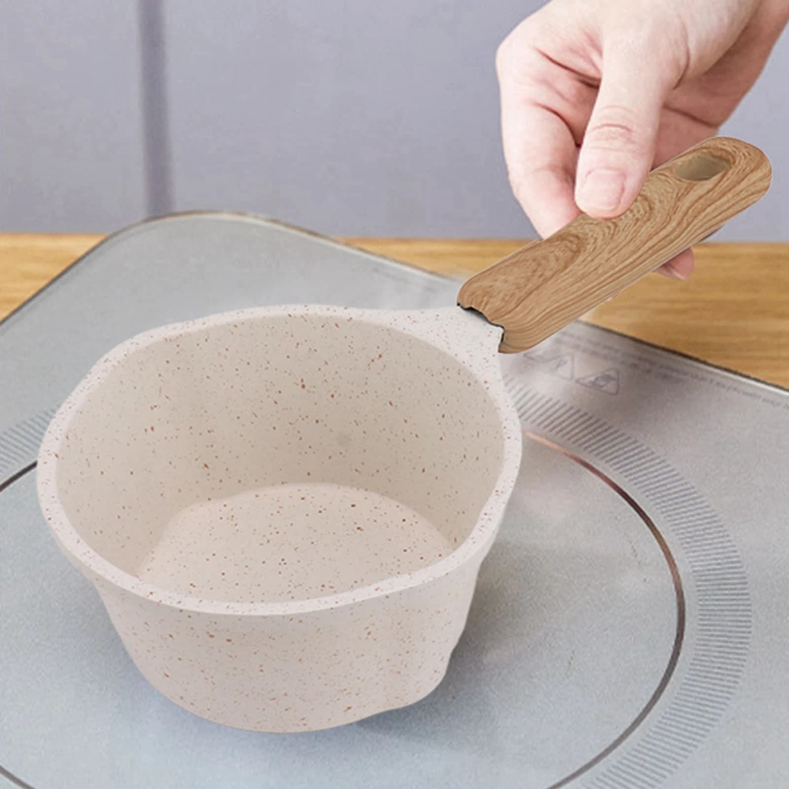 Small non-stick small pan white bottom dish pot for milk multifunctional pan for frying pan for small non-stick sauce