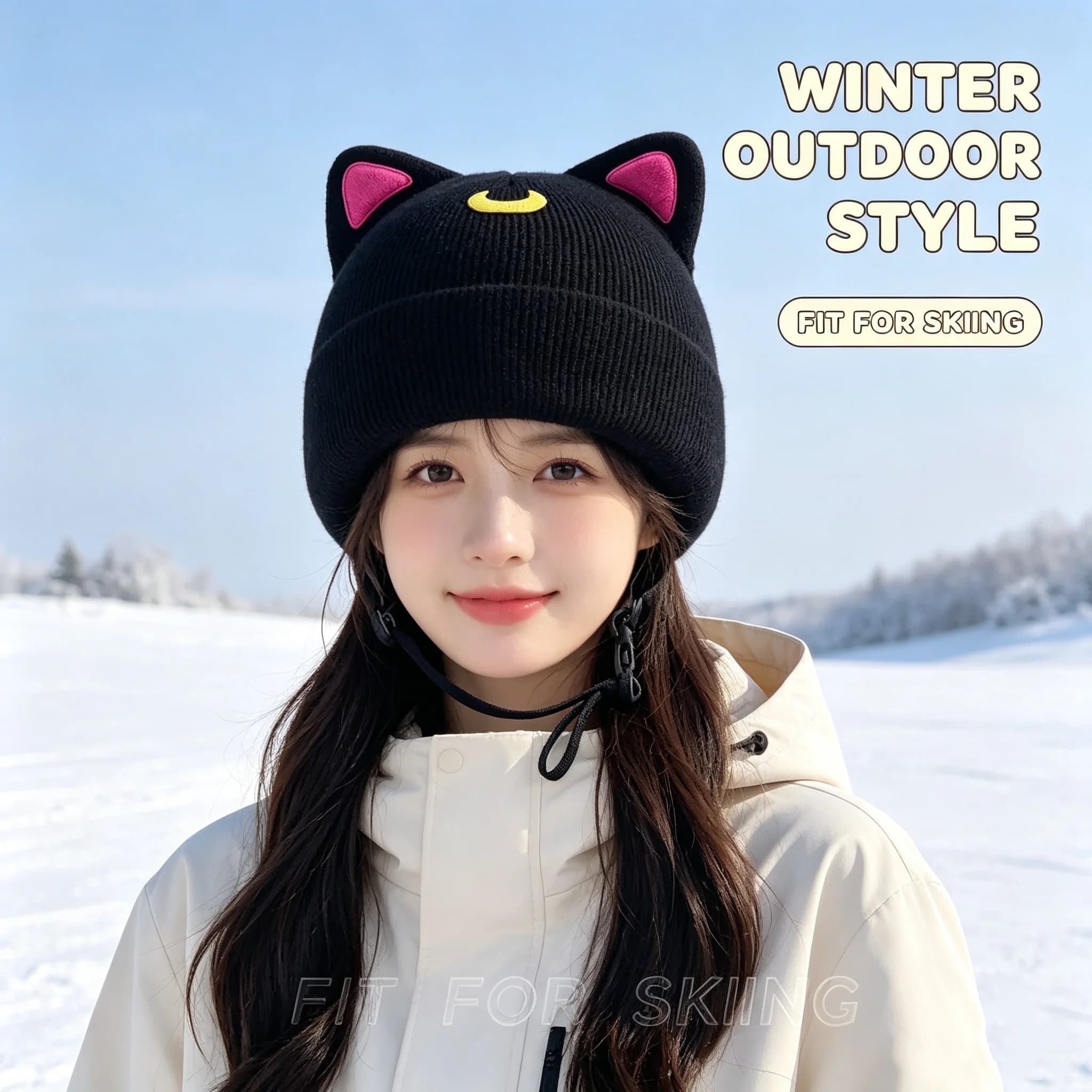 Cute Knitted Washable Ski Helmet Cover for Men Women, Snowboard Helmet Decor Accessories Outdoor Sports