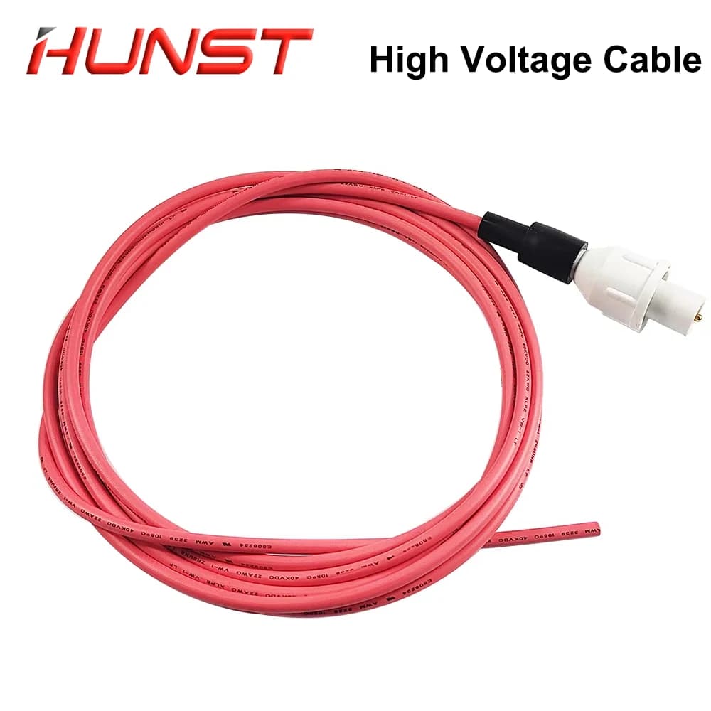 Cavo ad alta tensione HUNST 40KV, cavo rosso positivo da 3 metri per alimentatore laser CO2 e macchina per taglio e incisione laser