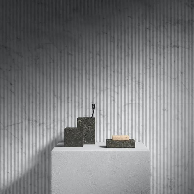 Portaspazzolino in Marmo 100% Naturale Italiano per Arredo Bagno di Ville di Lusso