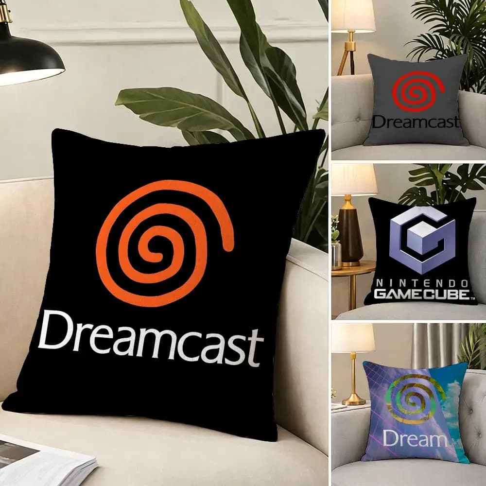 D-Dreamcast Cushion Cover fabric soft furnishing,Pillowcase, cushion cover, sofa pillow, home decoration