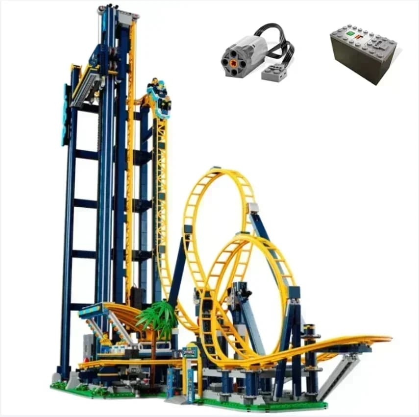 Luci LED con Motore per Coaster a Circuito Chiuso, Compatibili con 10303, Giocattoli Modellini Fai-da-Te per Bambini, Regali di Compleanno e Natale