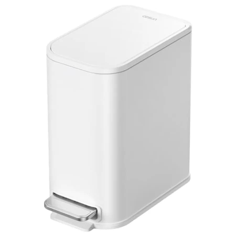 Piccolo Cestino per Bagno con Coperchio a Chiusura Morbida, Pedale, 5 L/ 1,3 Galloni, in Acciaio Inossidabile con Contenitore Interno Rimovibile