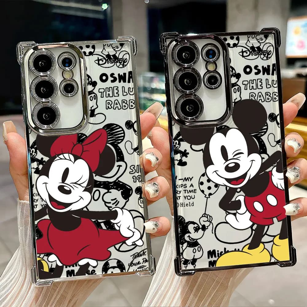 Custodia in silicone per Samsung Galaxy S26 S25 S26 Ultra Edge S24 S23 S22 Plus S21 Ultra FE, cover posteriore divertente Disney Mickey Mouse