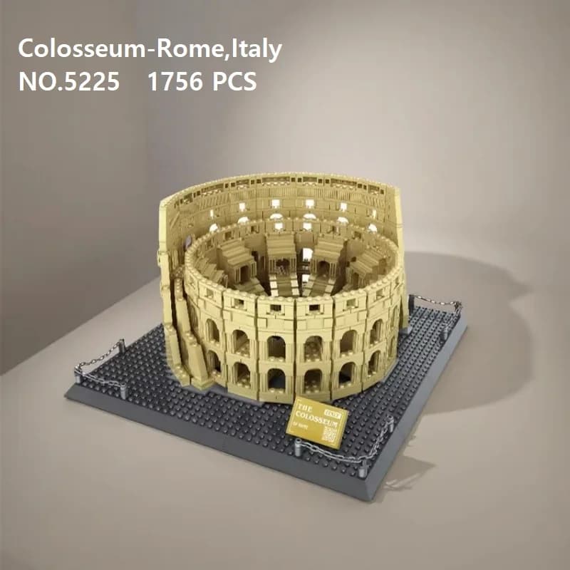 1756 Pezzi Mini Blocchi da Costruzione Colosseo-Roma, Modello Architettonico NO.5225, Mattoncini Fai-da-Te, Giocattoli Educativi per Bambini e Adulti, Idea Regalo