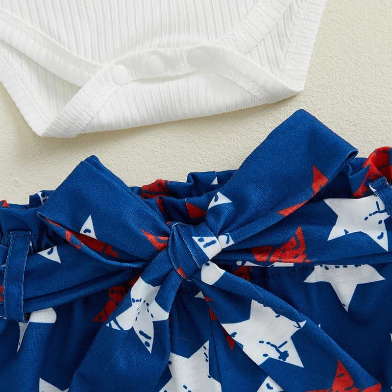 Baby Boy 4 July Outfit Short Sleeved Short Sleeved Shorts With Belt Hat Set Kids Clothing Accessories