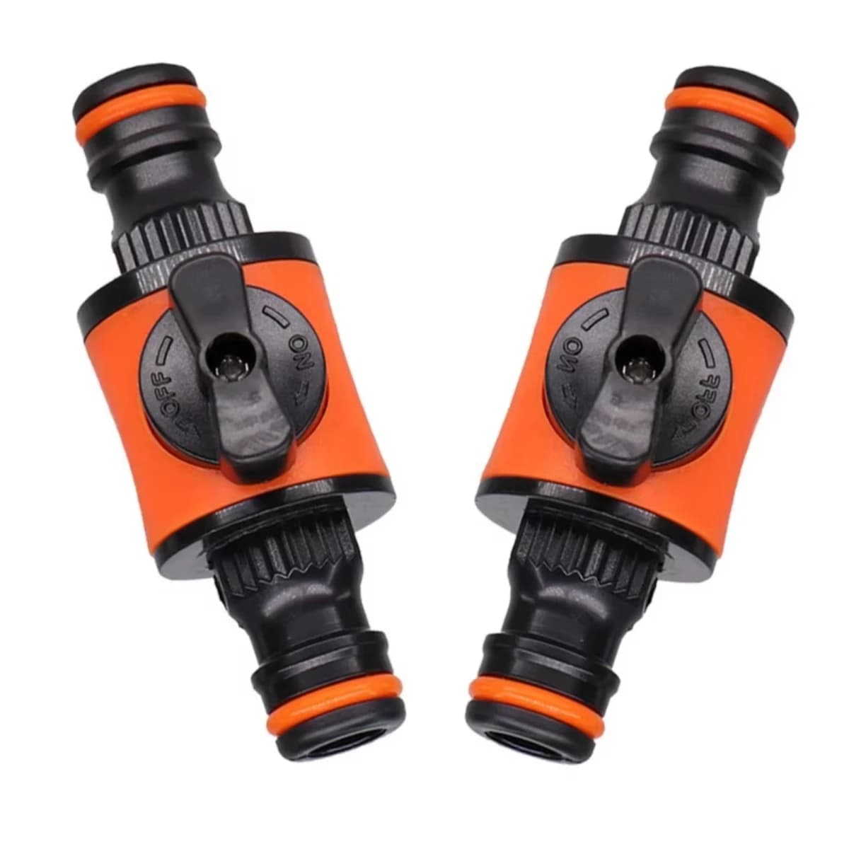 1/2 Pieces Closing Valve for 16 mm Garden Pipe, Rapid Plastic Adapter for Tubes, for Irrigation and Washing Machine