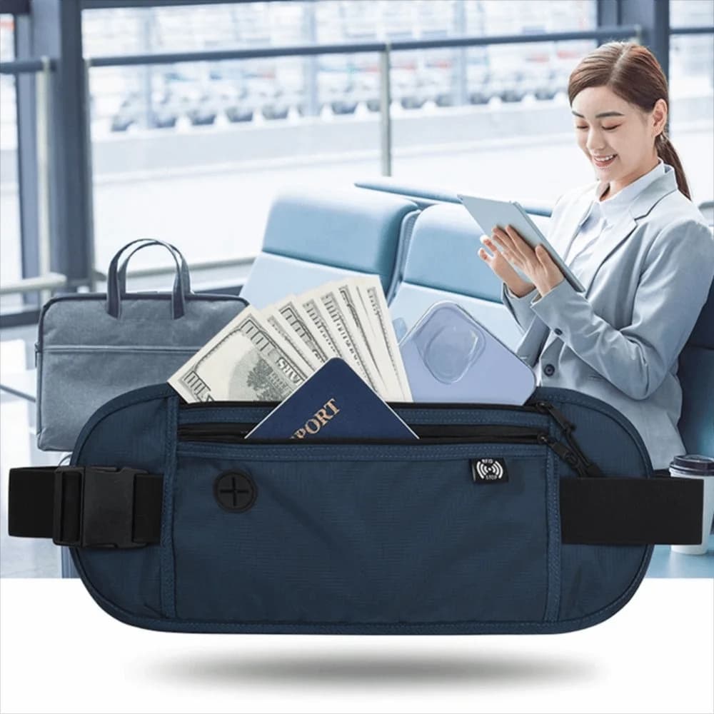 Marsupio da viaggio per passaporto e denaro, marsupio da petto, marsupio nascosto, portafoglio di sicurezza nascosto, borsa casual, marsupio tascabile