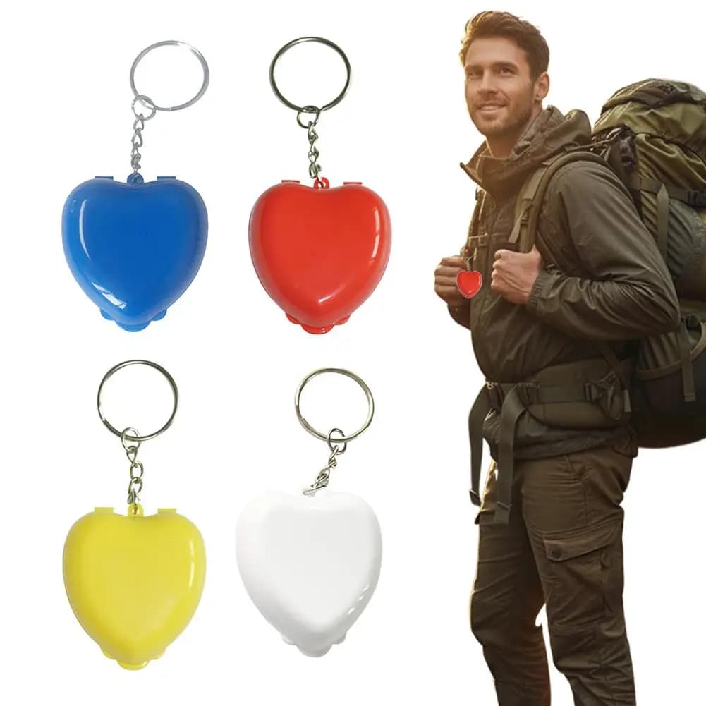 Maschere protettive per RCP Mini portachiavi portatile Scudi di salvataggio nella scatola del cuore Kit di pronto soccorso per maschera per il viso RCP rossa