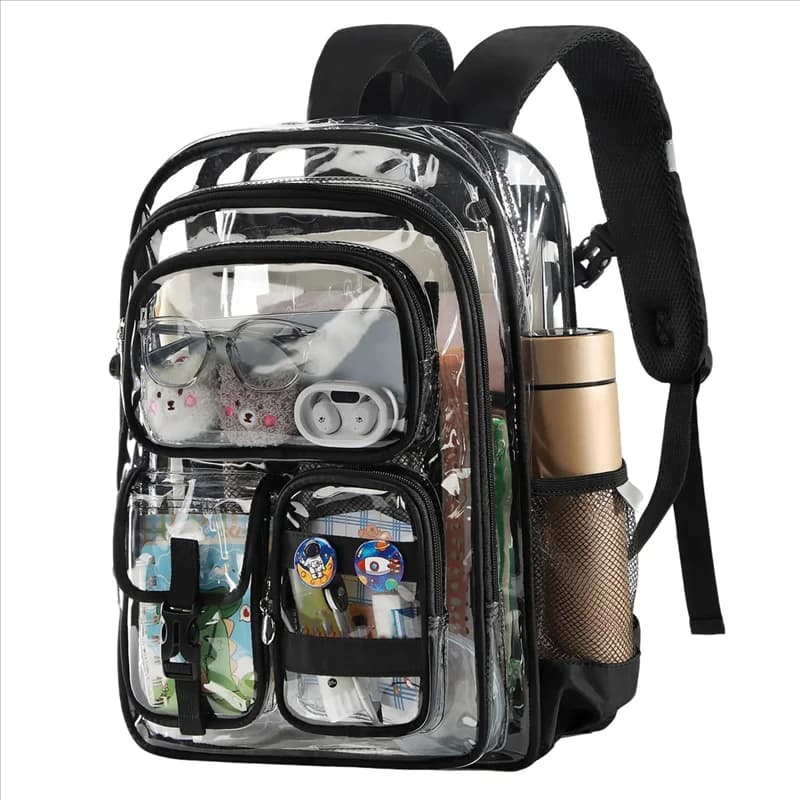 【NOVITÀ】Zaini trasparenti, borse scolastiche trasparenti con accessori, per ragazzi e ragazze adolescenti, borse trasparenti per laptop per la scuola elementare