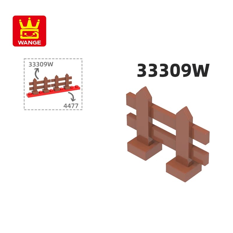 WANGE 33309W 100g/111PCS Blocchi di Costruzione in Legno per Ringhiere, Accessori Colorati Compatibili con Mattoncini, Parti di Ricambio Fai-da-Te, Giocattolo Regalo