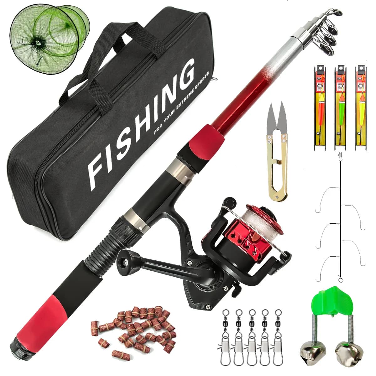 Nuovo set di canne da lancio lontano per attrezzatura da pesca in mare - Rete da pesca all-inclusive Forniture per mulinelli con esca morbida per accessori per giochi diretti