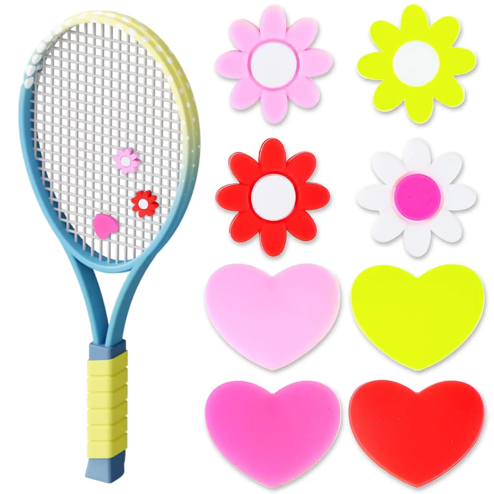 Vibration shock absorber for tennis racket Heart-shaped tennis shock absorber for racket Flower Corda for tennis racket Silicone dampener