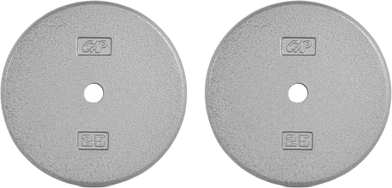 Cast Iron Weight Plates for Strength Training - 1-Inch Center Hole, 1.25-50 lbs