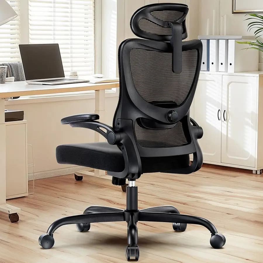 Sedia da ufficio ergonomica, sedia da scrivania per computer con schienale alto con supporto lombare regolabile e poggiatesta, comoda sedia da gioco con 3D Ar