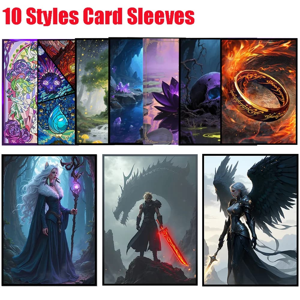 60 buste per carte anime cool in stili multipli 66x91mm, perfette per PTCG/carte collezionabili, gioco da tavolo/protezione di carte da collezione