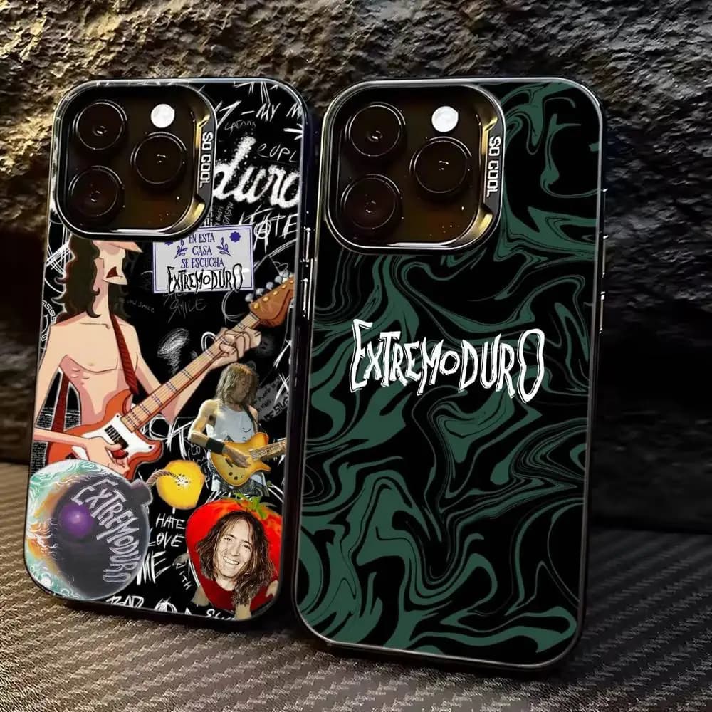 E-Extremoduro Raw Spanish Rock Band Phone Case For iPhone 17,16,15,14,13,12,11 Plus,Pro Max,XS,Colorful Silver Black Cover