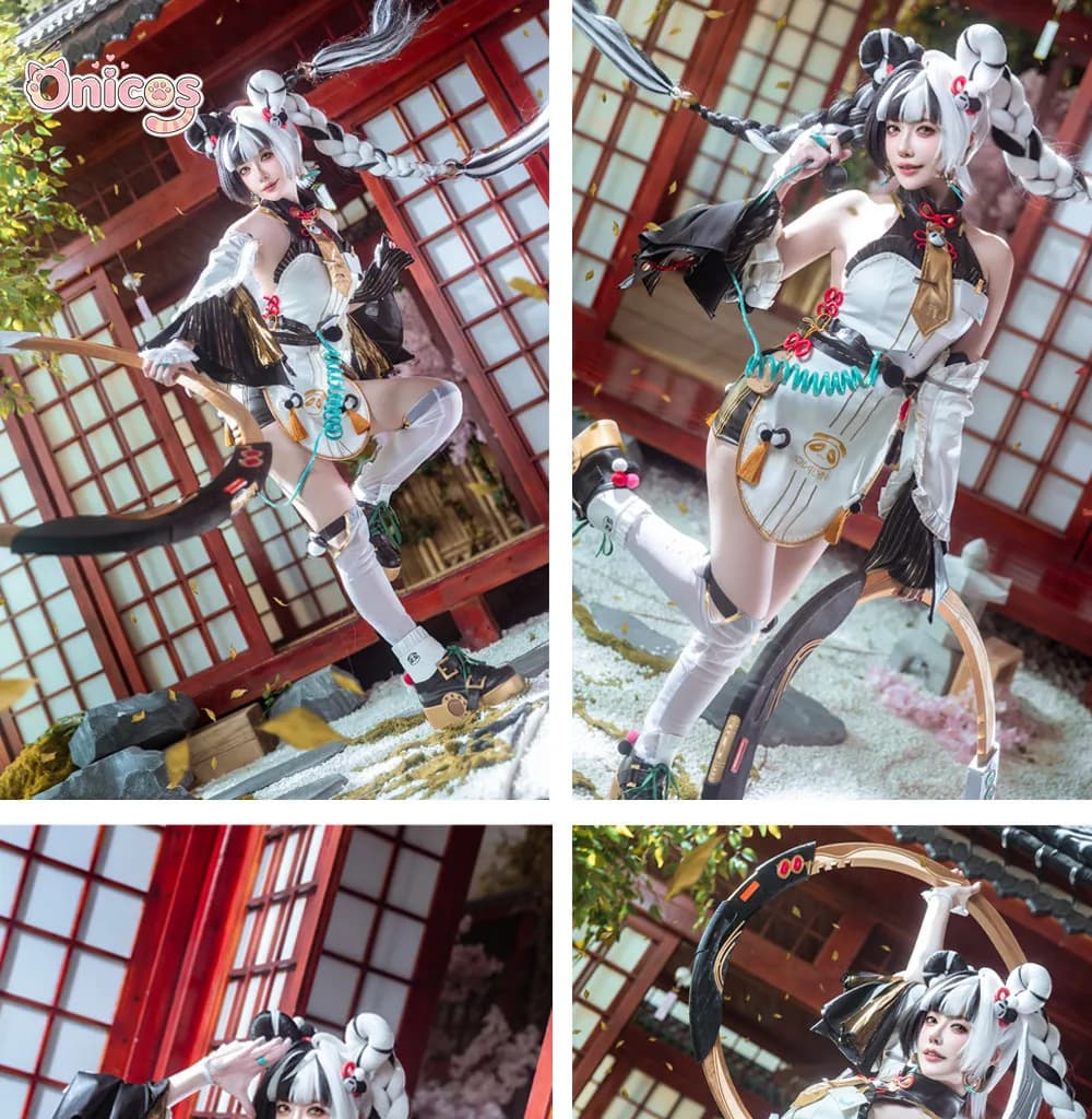 Cosplay Zenless Zone Zero Dialyn Costume: Modified Cheongsam skirt combination in China-Chic style and Onicos energy shorts