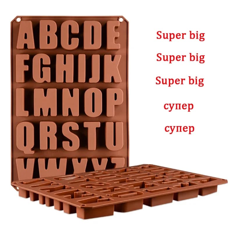 1 pz 26 lettere stampo in silicone per torta al cioccolato stampo artigianato biscotto caramelle cubetti di ghiaccio fondente stampi in silicone per la decorazione della torta