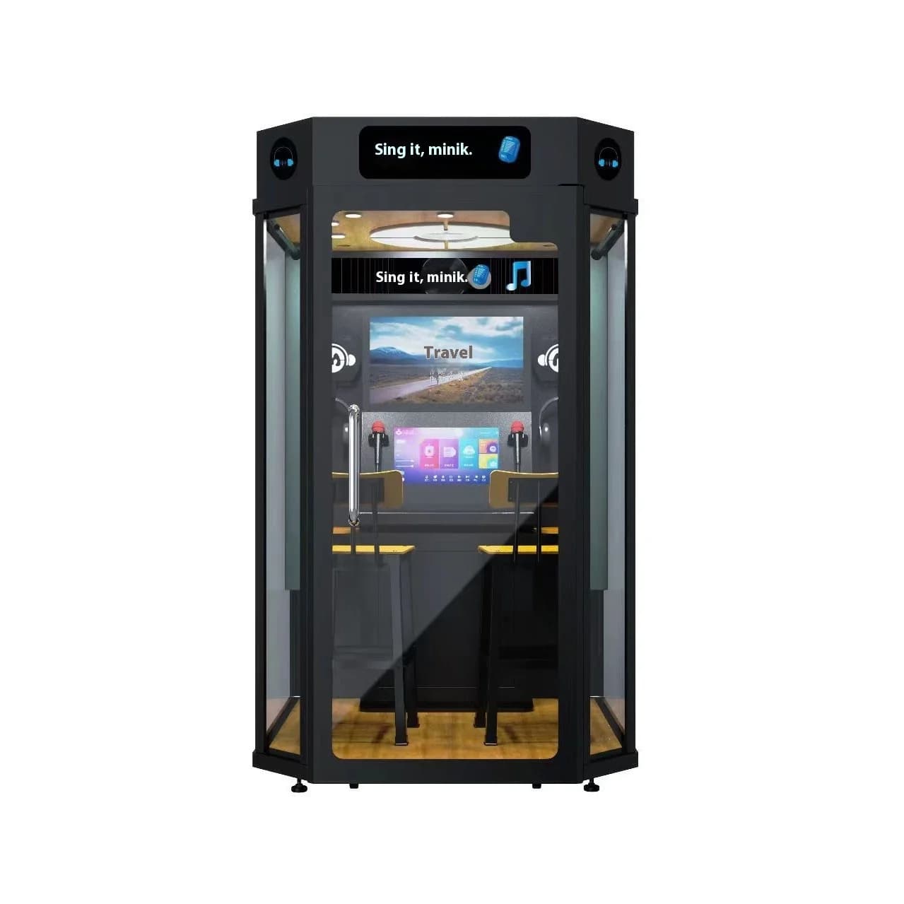 Mini Karaoke Box Macchina da gioco Simulatore di canto Macchina da gioco Digital Coin Operated Elettronica KTV Room Karaoke Booth in vendita