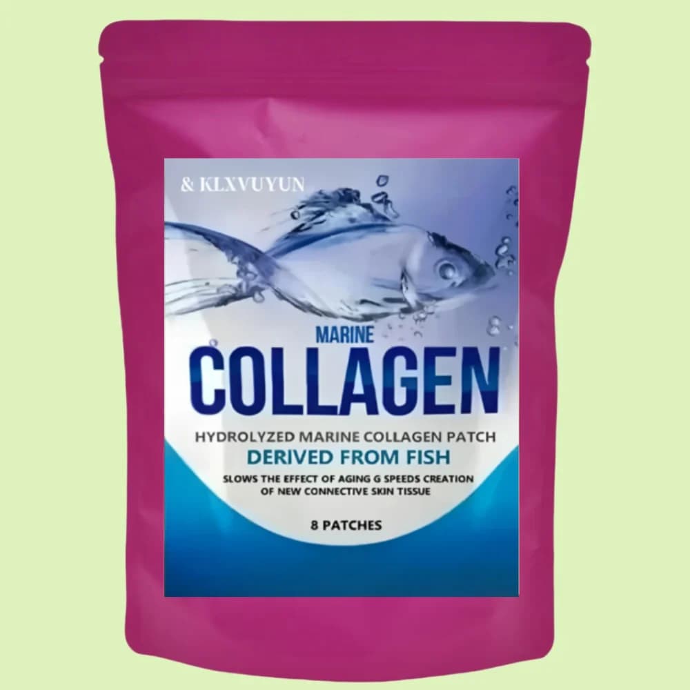 Hydrolyzed Fish Collagen Marine Tablets with 8 Transdermal Patches Skin Anti-Aging Joint Support Made in USA