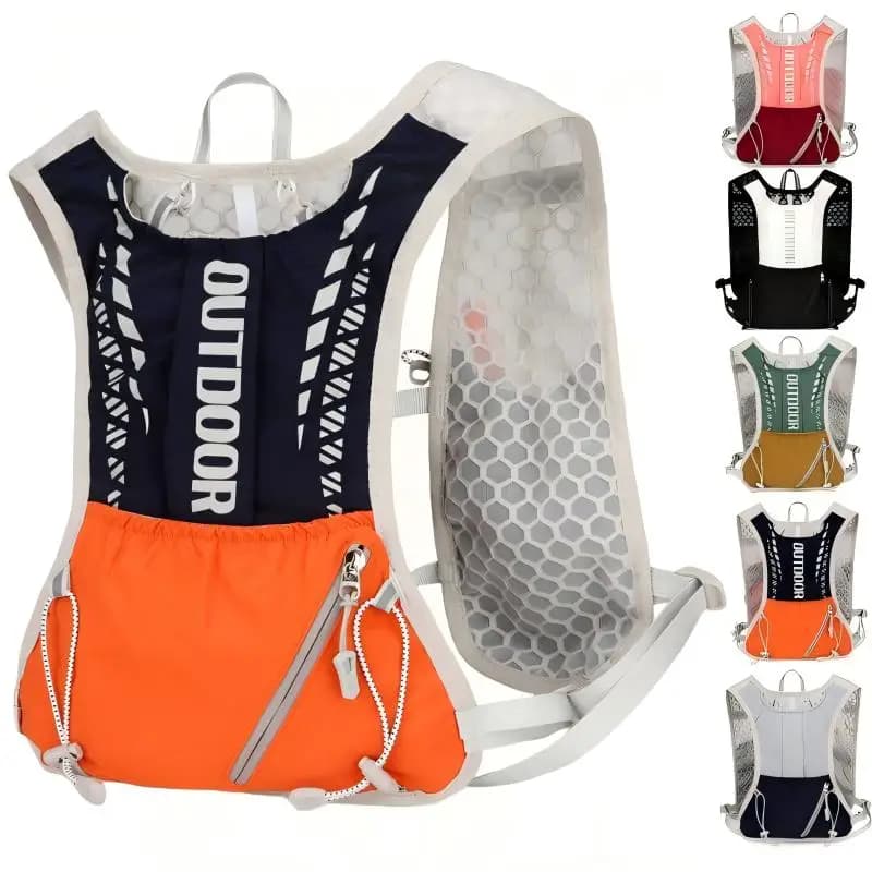 Reflective Gymnastics Vest, Ultralight Cycling Backpack, Climbing, Hiking, Marathon, MTB, Road Bike - Adjustable Vest with Pockets
