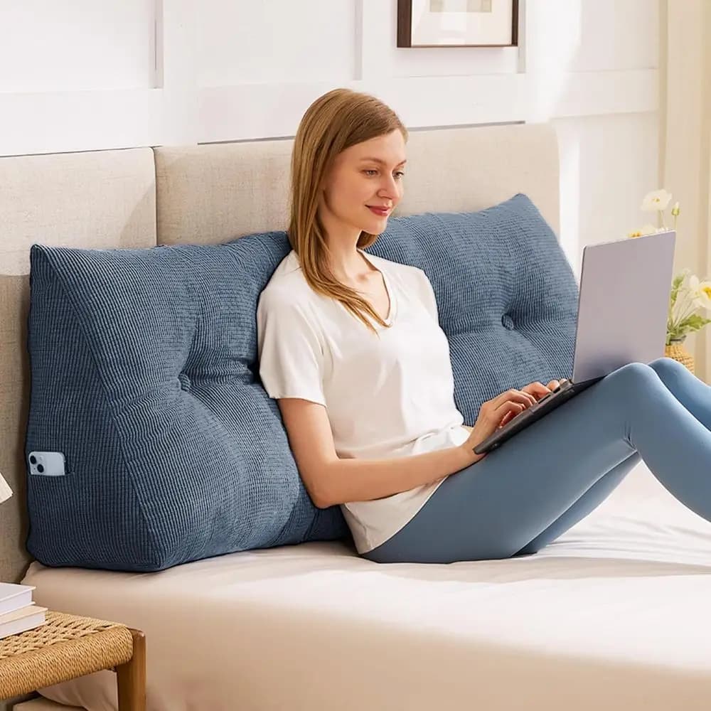 Twin Size Daybed Pillows with Removable Covers - Ideal for Reading, Working, and Dorm Sofas in Navy Blue