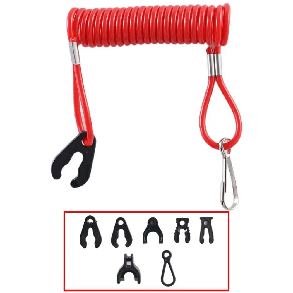 1 pz 1.6m motore della barca Kill Stop Switch e cordino di sicurezza Tether per parti del motore del motore fuoribordo corda svasata di emergenza