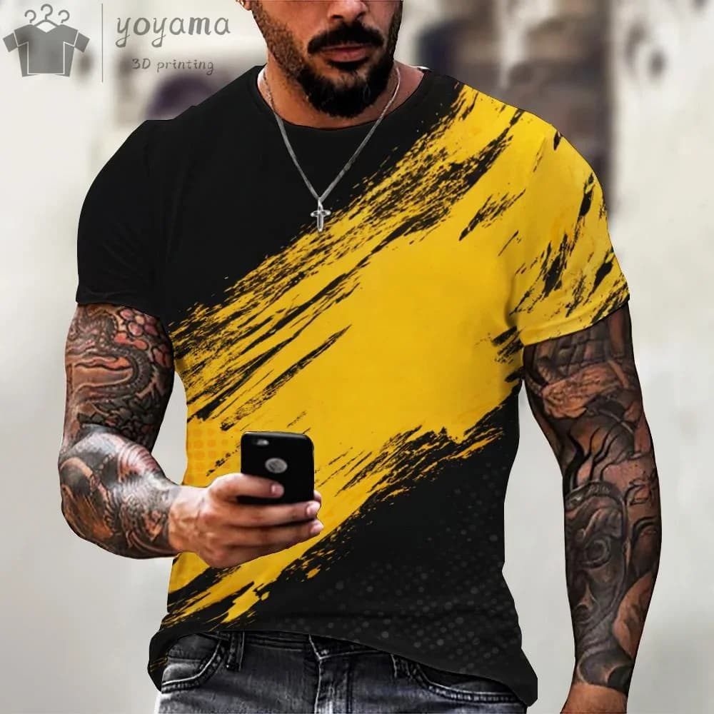 Abstract Print Clothes Men Graphic Tees Men T-shirt Men's Summer Clothes Mens Tshirt Short Sleeve Tee Abstract Graphic Tees Men