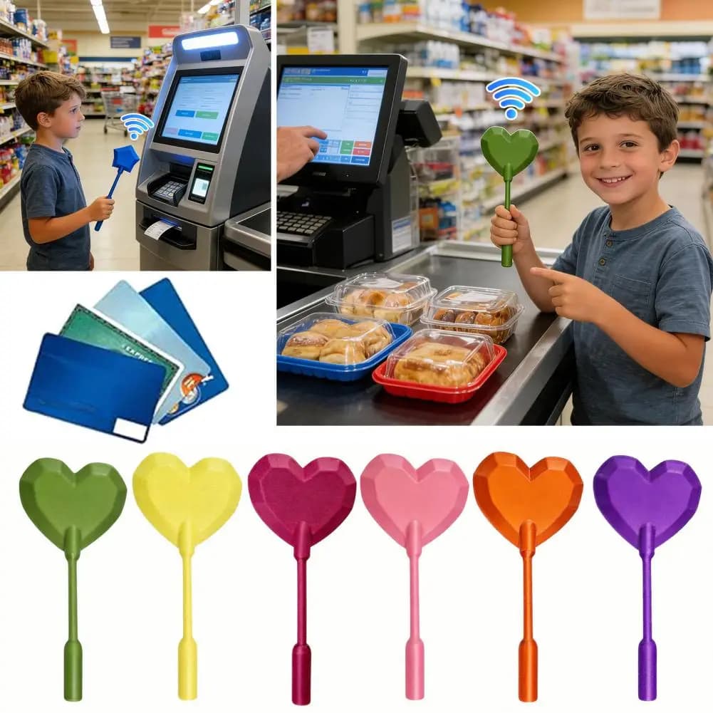 Bacchetta Magica con Design a Cuore per Pagamenti Contactless, Comoda Bacchetta NFC Stampata in 3D per Pagamenti, Porta Carte di Credito