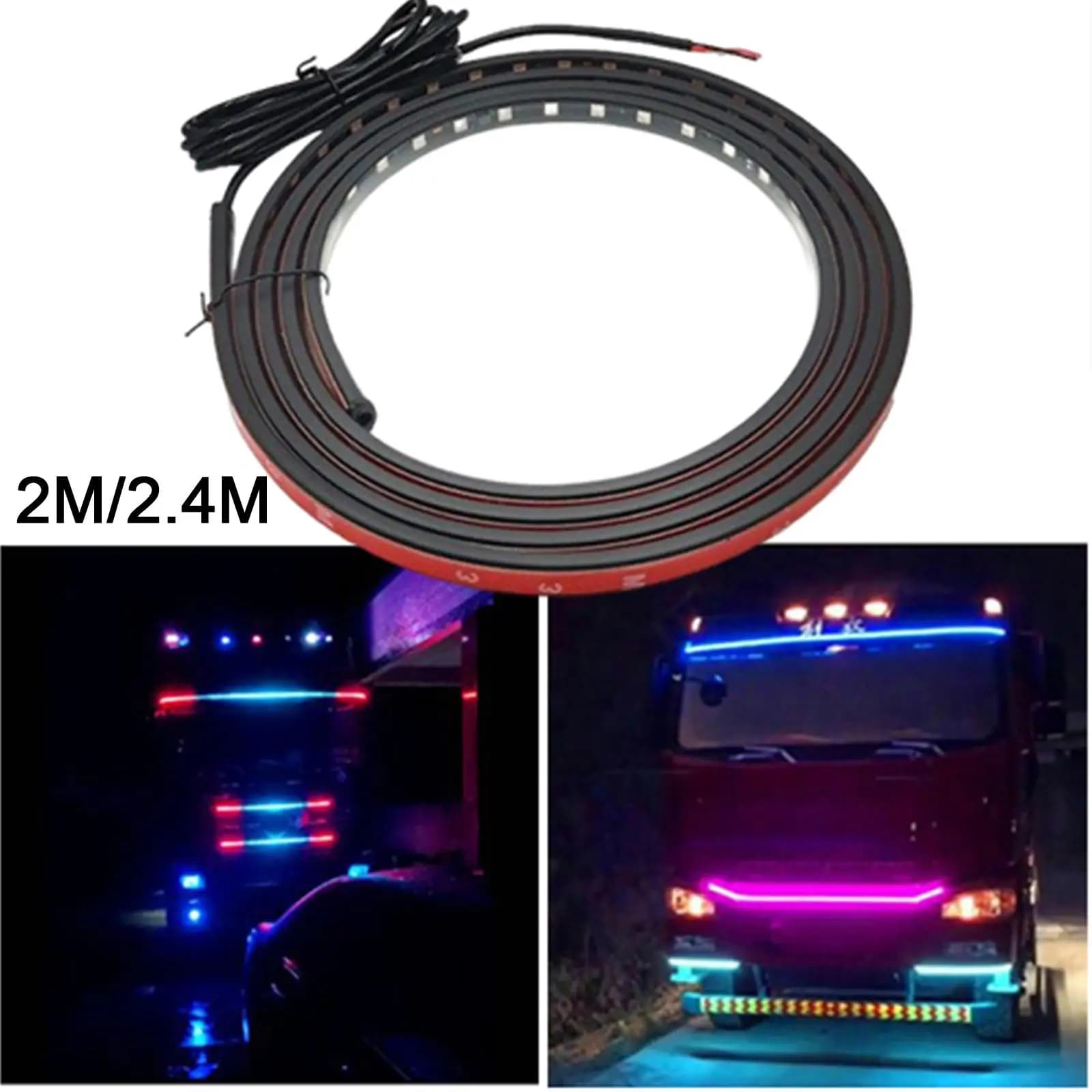 Strisce luminose a LED, lampada da 24 V, luci stroboscopiche per segnali, adatte per auto, camion, barca