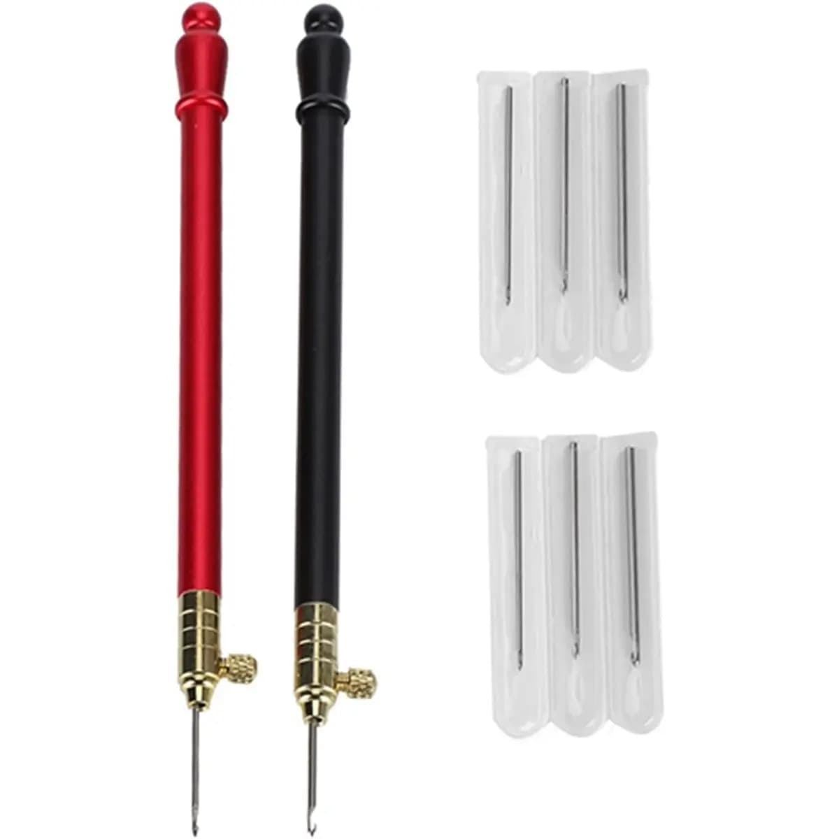 DT38 French Crochet Hook Ergonomic Stainless Steel Handle with 9 Needles, Sewing Beading Knitting, DIY
