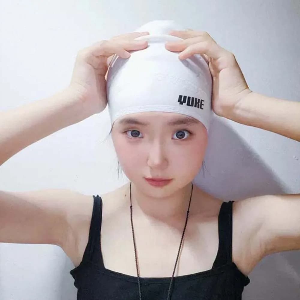 Cuffie da nuoto elastiche, design spesso, tinta unita, cappello da snorkeling morbido, cappello da immersione professionale da donna