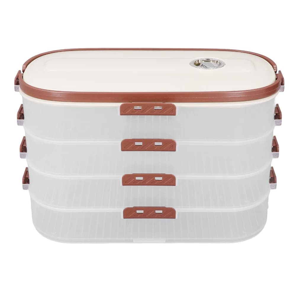 Multifunctional 4 Layers Food Storage Container PP Airtight Lid Dumpling Storage Box Cookie Storage Container Party Use