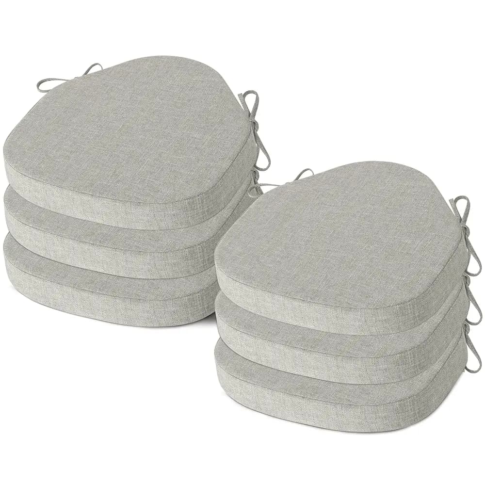 Set di 6 Cuscini per Sedie da Pranzo Windsor, Cuscini per Sedie da Cucina con Rivestimento Rimovibile Testurizzato e Base Antiscivolo