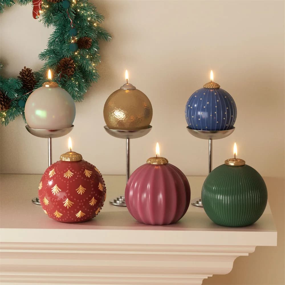 Nicole Christmas Bauble Candle Silicone Print Do-it-your Scent Candle Creation of molds Christmas Gifts Tools Home Decoration