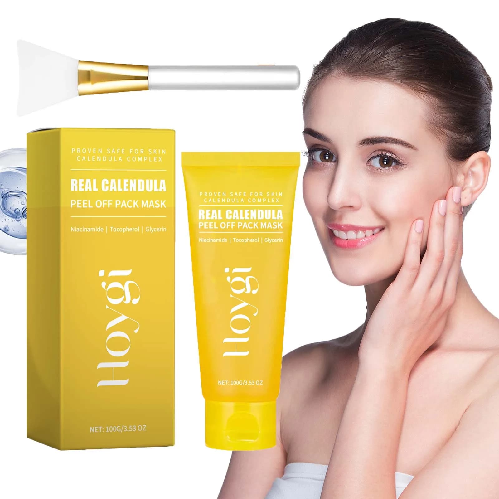 Calendula Peel Off Mask Pulisce delicatamente i pori dei punti neri Dissolvenza Macchia scura Ridurre i pori Controllo del petrolio Maschera idratante schiarente