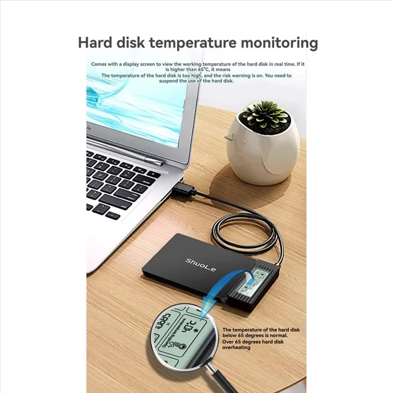 AU61-Shuole Cavo convertitore adattatore da USB C a SATA Convertitore da USB3.2 Gen1 a SATA per disco rigido HDD SSD da 2,5/3,5 pollici Ada esterno